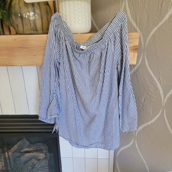 BeachLunchLounge Striped Off the Shoulder Top - Picture 1 of 6